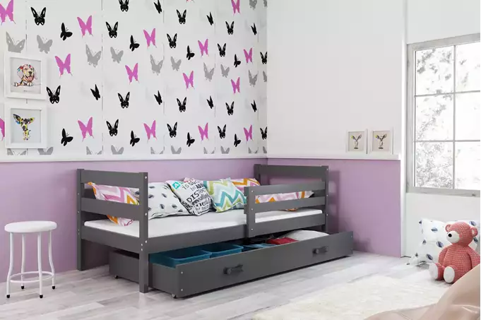 Visualizzazione per Letto singolo per giovani ERYK 80X190 con cassetto, grafite