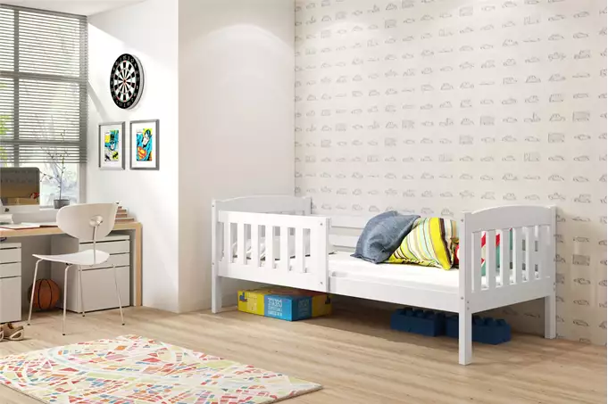 Visualizzazione per Letto singolo per giovani KUBUŚ 90X200 con materasso, bianco