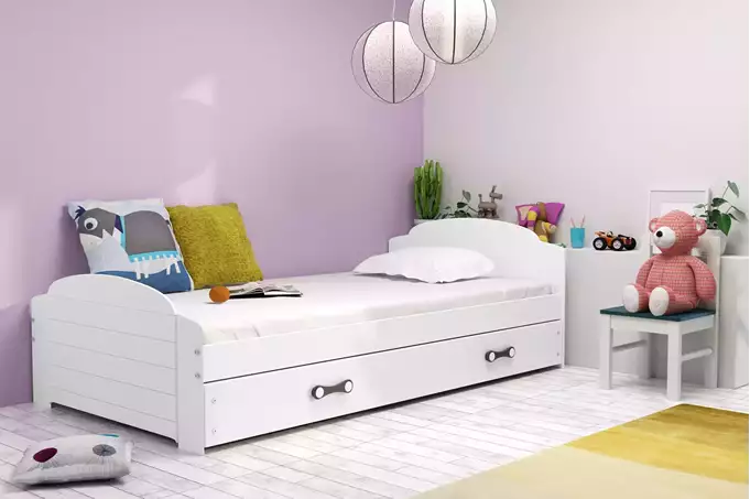 Visualizzazione per Letto singolo per giovani LILI 90x200 con cassetto, bianco