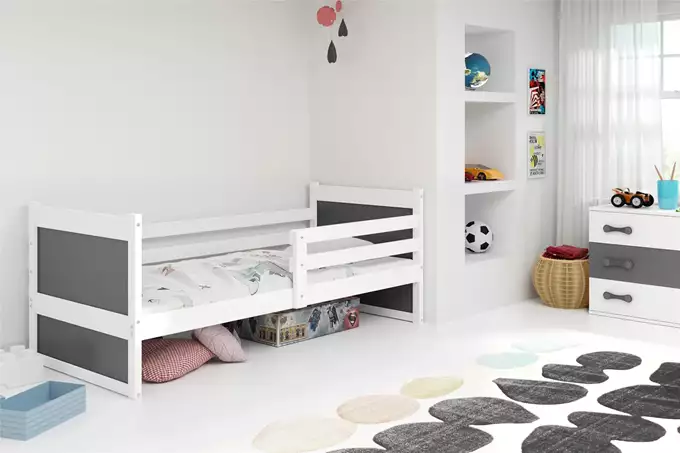 Visualizzazione per Letto singolo per giovani RICO 80X190 con materasso, bianco/grafite