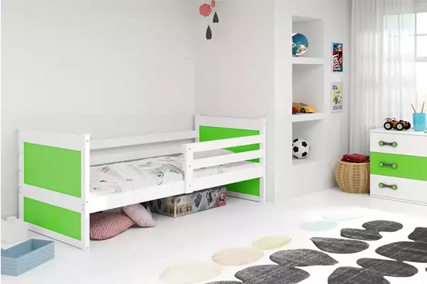 Visualizzazione per Letto singolo per giovani RICO 90X200, bianco/verde Visualizzazione per Letto singolo per giovani RICO 90X200, bianco/verde