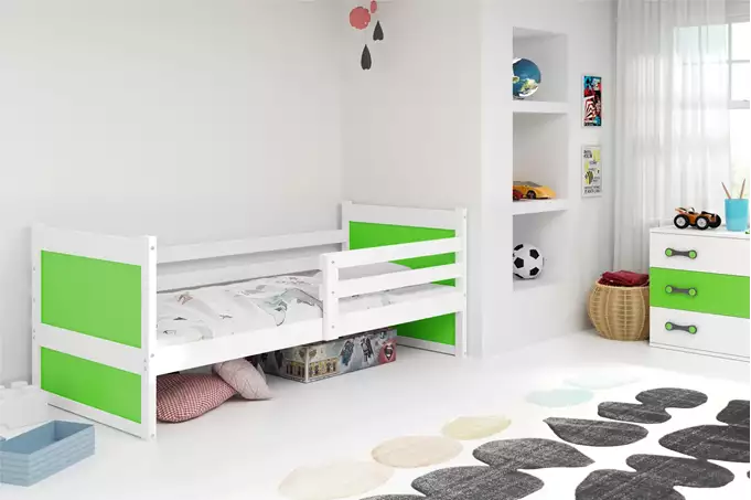 Visualizzazione per Letto singolo per giovani RICO 90X200, bianco/verde