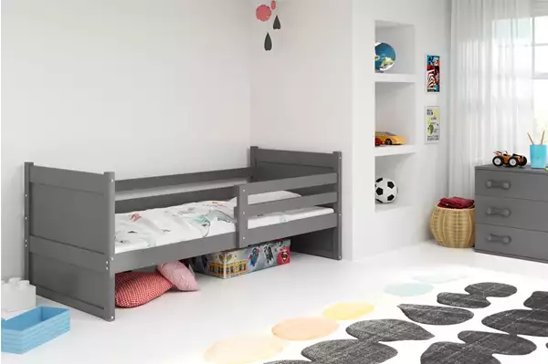 Visualizzazione per Letto singolo per giovani RICO 90x200 con materasso, grafite Visualizzazione per Letto singolo per giovani RICO 90x200 con materasso, grafite