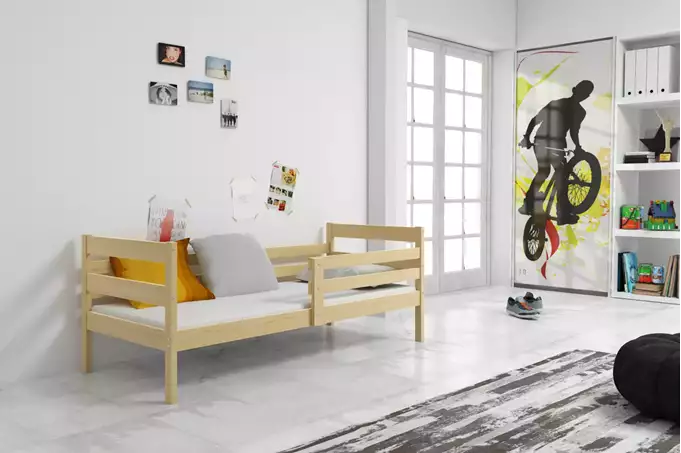 Visualizzazione per Letto singolo per ragazzi ERYK 80x190, pino