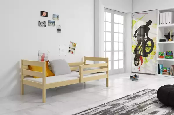 Visualizzazione per Letto singolo per ragazzi ERYK 90X190 con materasso, pino Visualizzazione per Letto singolo per ragazzi ERYK 90X190 con materasso, pino