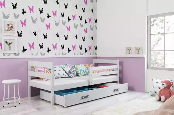 Visualizzazione per Letto singolo per ragazzi ERYK 90X200 con cassetto, bianco Visualizzazione per Letto singolo per ragazzi ERYK 90X200 con cassetto, bianco