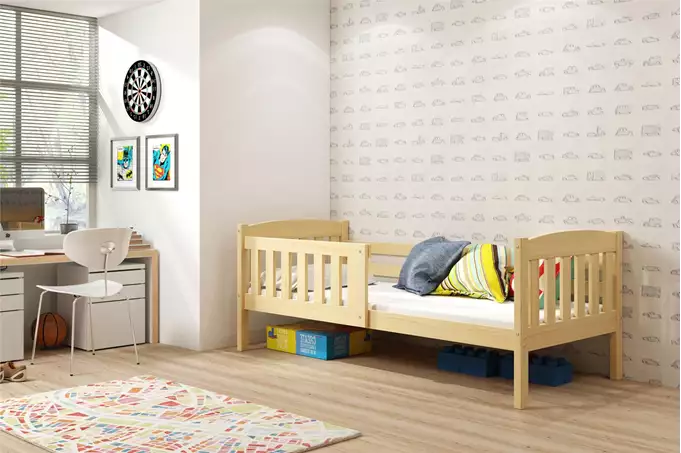 Visualizzazione per Letto singolo per ragazzi KUBUŚ 90x190 con materasso, pino