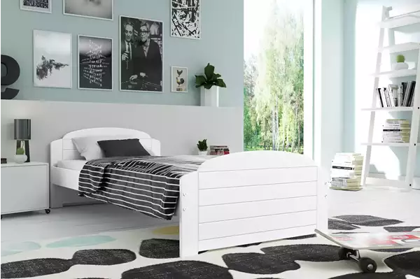 Visualizzazione per Letto singolo per ragazzi LILI 90x200, bianco Visualizzazione per Letto singolo per ragazzi LILI 90x200, bianco