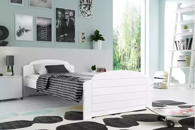 Visualizzazione per Letto singolo per ragazzi LILI 90x200, bianco