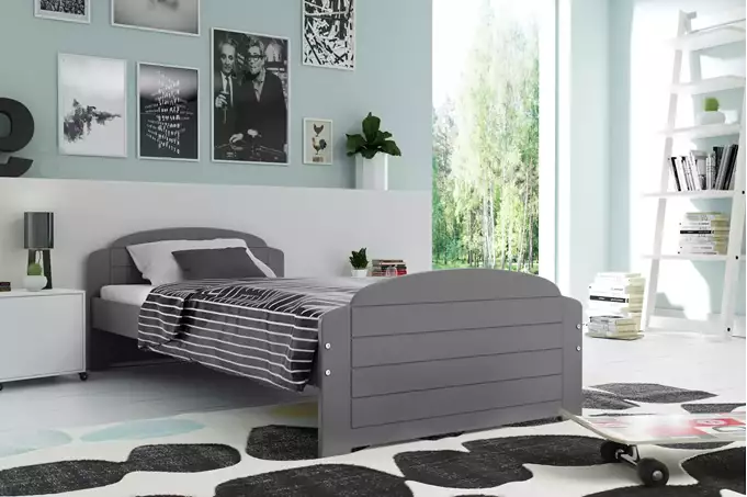 Visualizzazione per Letto singolo per ragazzi LILI 90x200, grafite