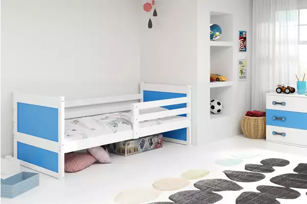 Visualizzazione per Letto singolo per ragazzi RICO 80x190, bianco/blu Visualizzazione per Letto singolo per ragazzi RICO 80x190, bianco/blu
