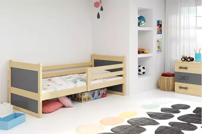 Visualizzazione per Letto singolo per ragazzi RICO 90x200, pino/grafite